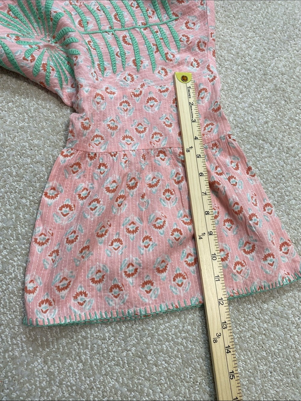 Sister Mary Elena Pink Green Embroidered Cotton Blouse Top Boho XS - Picture 13 of 16
